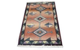 Rug with Woven Aztec Design Approx dimen