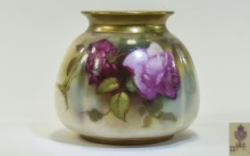 Royal Worcester Small Hand Painted Vase