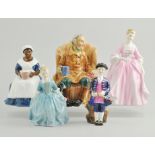 Royal Doulton figures, "A Child from Williamsburg" HN2154, "A Boy from Williamsburg" HN2183,