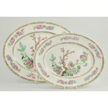 Set of five Maddock oval meat plates and dishes, Indian Tree pattern.
