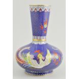Modern cloisonné vase, bulbous base with tapering column top, height 21cm.