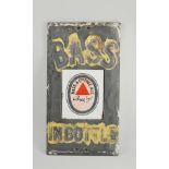Brewery Advertising: Early 20th Century slate and enamel "Bass" advertising sign,
