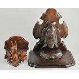 Continental carved oak clock bracket,