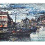 Marcel Lareau, Canal Scene, signed, oil on canvas, 50cm x 60cm.