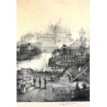W S  ***LAW, three etchings of a set six views and landmarks of Glasgow,