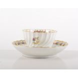 A Barr, Flight & Barr Worcester tea bowl and saucer, circa 1800, wrythen moulded,