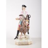 A German porcelain figure, Count Bruhl's Tailor, after J.J.