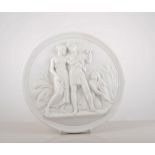 Pair of Copenhagen Parian type plaquettes in the style of Thorveldsen, Bing & Grondahl,