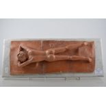 British school,  "Sunbathing" maquette in painted plaster on marble plinth, length 51cm.