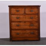 Victorian mahogany chest of drawers, rectangular top with rounded corners,