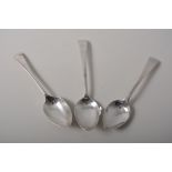 Set of six silver teaspoons, Old English pattern handles with engraved initials,