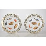 Limoges porcelain fish service, litho printed including an oval dish, 43cm and twelve plates, (13).