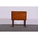 Victorian walnut Sutherland table, rectangular top with rounded corners and moulded edge,