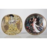 Large quantity of decorative wall plates, including Lilien Porzellan, after Klimt,