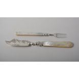 Victorian silver bladed butter knife, George Unite, Birmingham 1861, engraved blade,