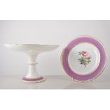 Staffordshire bone china dessert service, mid 19th Century, painted with specimen flowers,