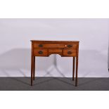 Early Victorian mahogany bowfront side table,  with ebony stringing and crossbanding,