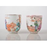 Small quantity of Chinese polychrome decorated porcelain teaware, including four cups, one tea bowl,