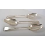 Set of four silver Old English design tablespoons, hallmarked Edinburgh 1798.