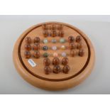 Walnut domed top two compartment tea caddy, together with a darning mushroom,