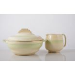 Fieldings Crown Devon Ranleigh pattern part tea and dinner service, with green polka dot design,