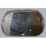 Large electroplated galleried tray, by Viners Limited, the gallery pierced with floral swags,