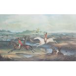 After William Shayer, English Fox Hunting, two reproduction colour prints, 36cm x 50cm.