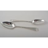 Eight silver tablespoons, Old English pattern handles, with engraved initials,