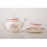 Worcester part tea-for-two set, comprising teapot, jug, sugar bowl, two cups,