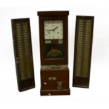 National Time Recorder Company Limited, clocking-in-clock, walnut case, square dial,