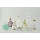 Coalport bone china figure, ladies of fashion, Melanie, height 22cm, Spode figure Lily,