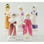 Royal Doulton figure, Sophie HN2833, 16cm and four others from the Kate Greenaway Series,