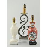 Modern Chinese porcelain lamp base, and other table lamps, (quantity).