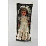 Unica 56 composition head doll, rolling eyes, open mouth, painted features, jointed body,