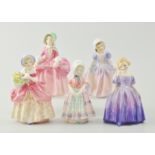 Royal Doulton figure, Bo-Peep HN2811, 14cm and four others, Cissie HN1809, Dinky Do HN1678,