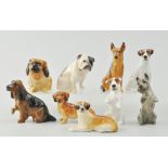 Small Royal Doulton model of a German Shepherd dog K13, 13cm and eight other Doulton models of dogs,