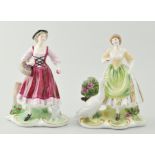 Two Coalport Arcadian Collection figures, The Goose Girl, 22cm and The Apple Girl, boxed.