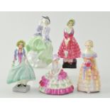 Royal Doulton miniature figure, Chloe M29, 8cm, another Priscilla M24, another Pantelettes,