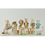 Collection of Beswick Beatrix Potter models, to include "Aunt Pettitoes", "Mr Benjamin Button",
