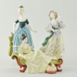 Royal Doulton figure, At Ease HN2473, length 21cm and two other Doulton figures,