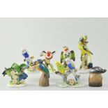 Royal Doulton model of a Parakeets, 17cm, a Doulton model of Budgerigars,