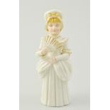 Royal Worcester Extinguisher, 'Town Girl', modelled with a young lady holding a fan, circa 1880s,