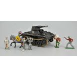 Crescent Toys and military figures, other metal and plastic figures,