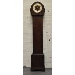 1940's walnut grand daughter clock, circular dial, case with bracket feet,