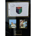 Golf interest, Tony Jacklin signed flag, "World Golf Hall of Fame",