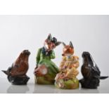 Bloor china "The Vixen Bridesmaid", two Royal Stafford Fox figures - second quality,