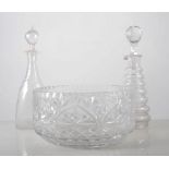 Lead crystal fruit bowls and other cut glassware.