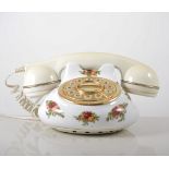 Royal Albert bone china telephone, Old  Country Roses and an Aynsley style vase shape lamp base,