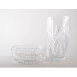 Stuart Crystal fruit bowl, diameter 20cm, boxed, crystal vase fruit bowl, a jug and dish, (5).