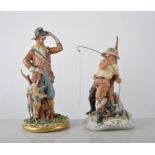 Two Capodimonte figures, including Fisherman No. 239 and Hunter No.